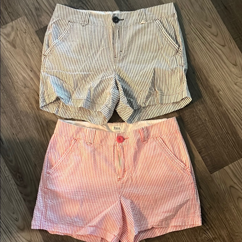 Bar III Women's Striped Shorts - Pink and White